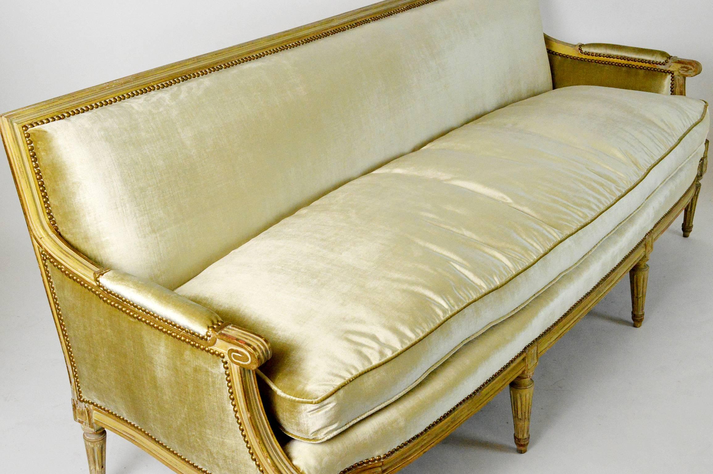 French Louis XVI Style Painted Canape Sofa 1