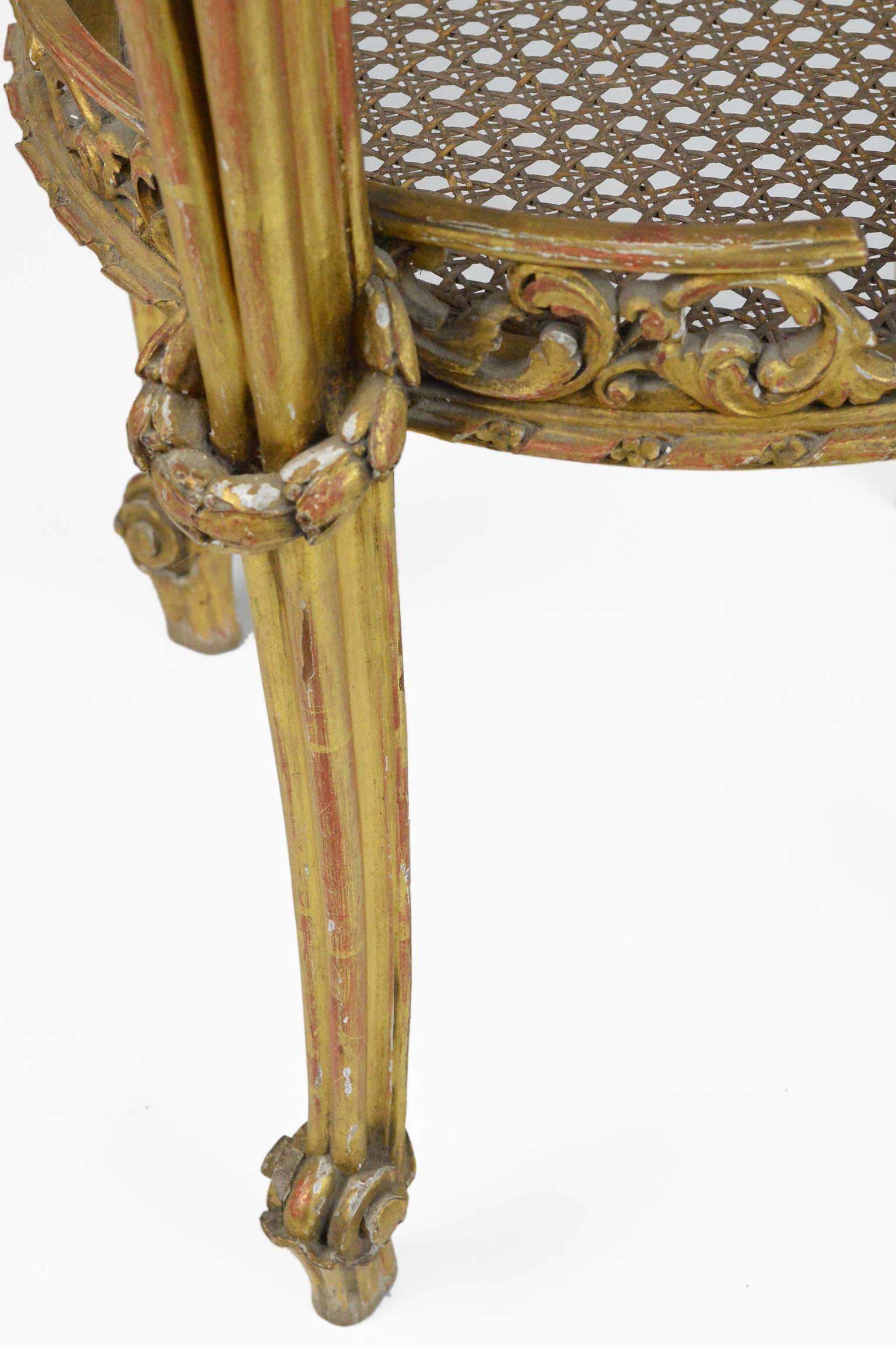 French Baroque Style Giltwood Marble-Top Table For Sale 2