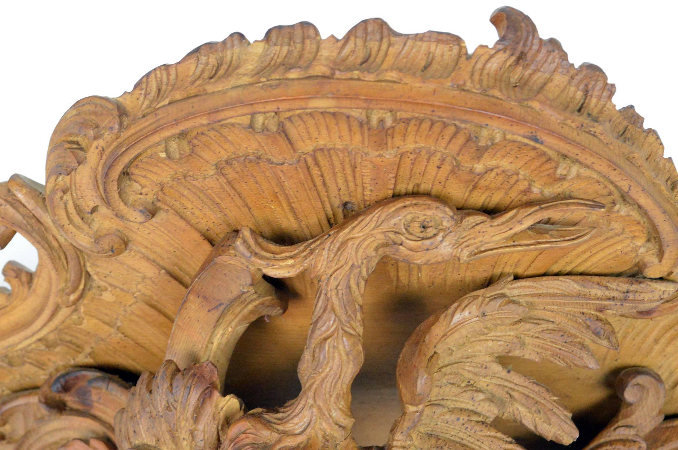 Pair of Fine Eagle Form Carved Wood Brackets 1