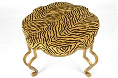 Mid-Century Gold Leafed Iron Ottoman