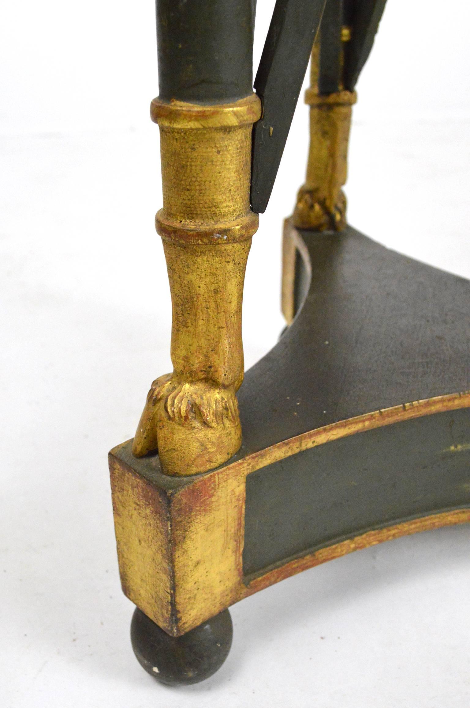 French Empire Style Gilt and Painted Wood Pedestal For Sale 3