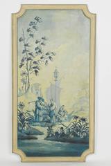 French Louis XVI Style Chinoiserie Decorated Oil on Canvas Paintings