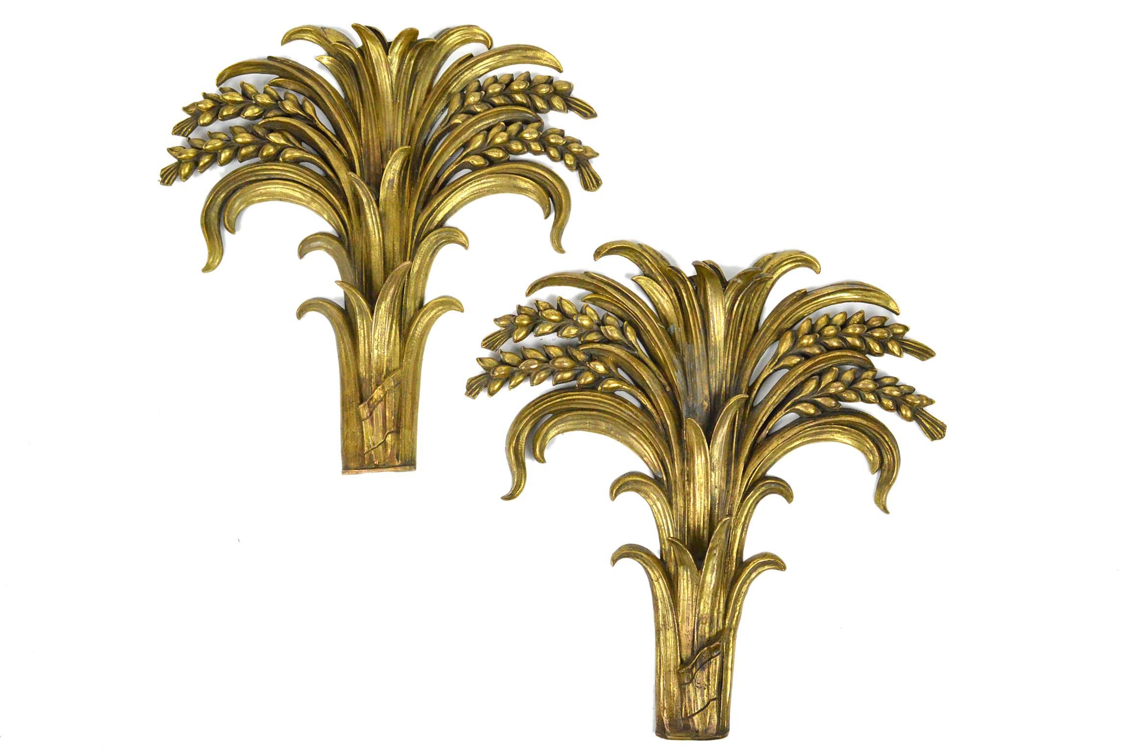Pair of French Deco Gilt Bronze Architectural Elements In Good Condition For Sale In Atlanta, GA