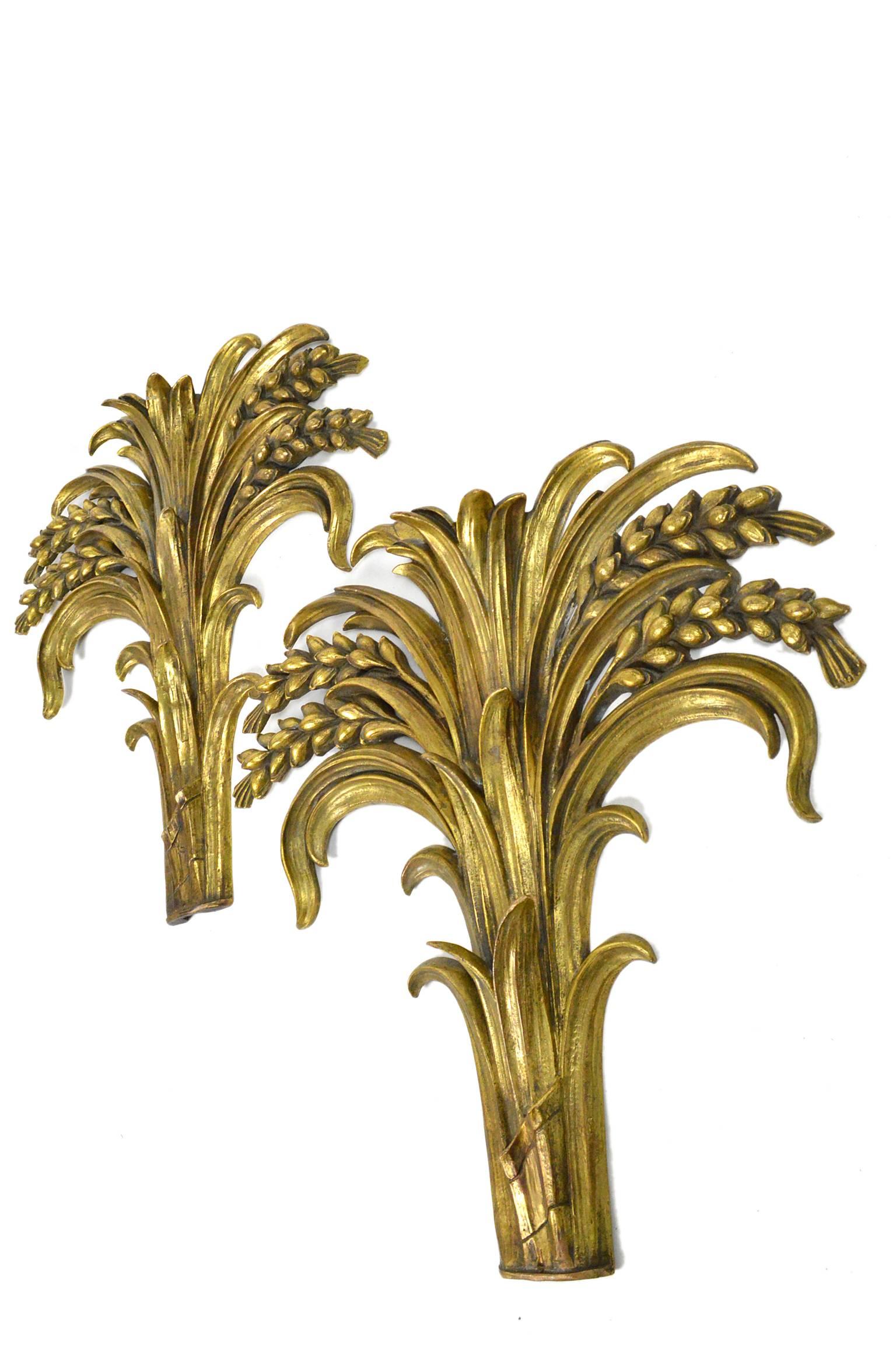 Pair of French Deco Gilt Bronze Architectural Elements For Sale 2