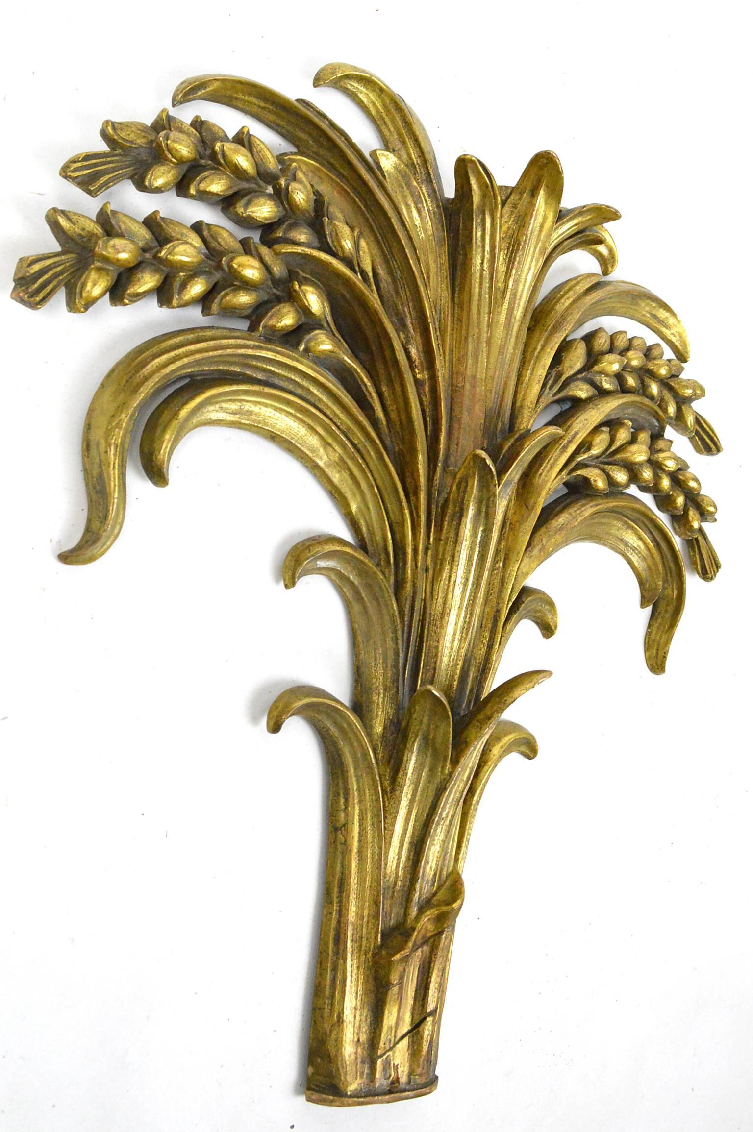20th Century Pair of French Deco Gilt Bronze Architectural Elements For Sale
