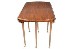 Fine 19th Century Brass-Mounted Mahogany Drop-Leaf Breakfast Table