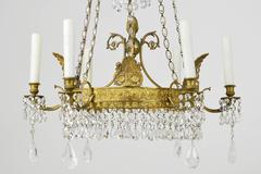 French Empire Style Gilt Bronze and Crystal Eight-Light Chandelier
