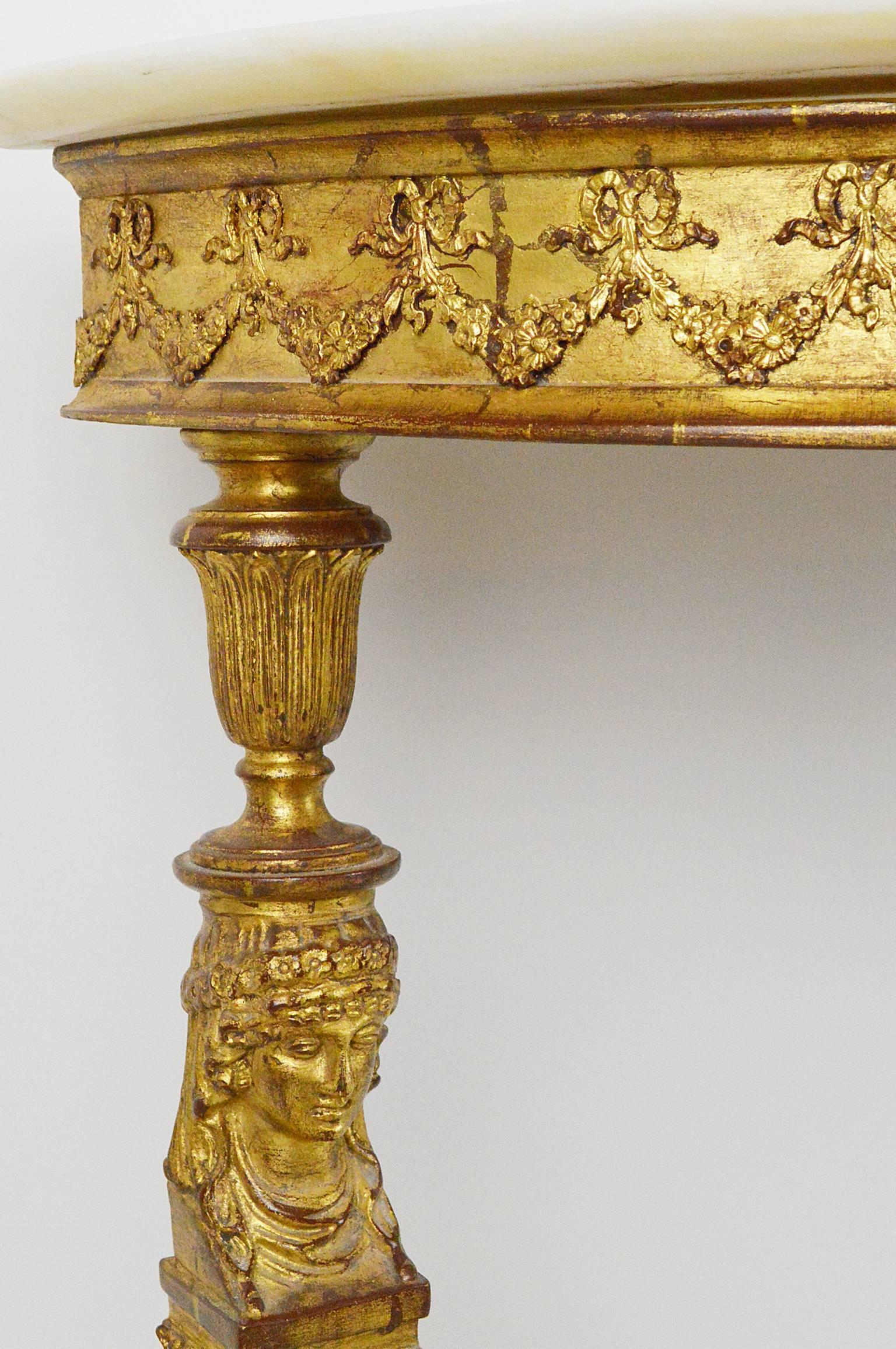 Empire Style Marble-Top and Gilt Bronze Console 3