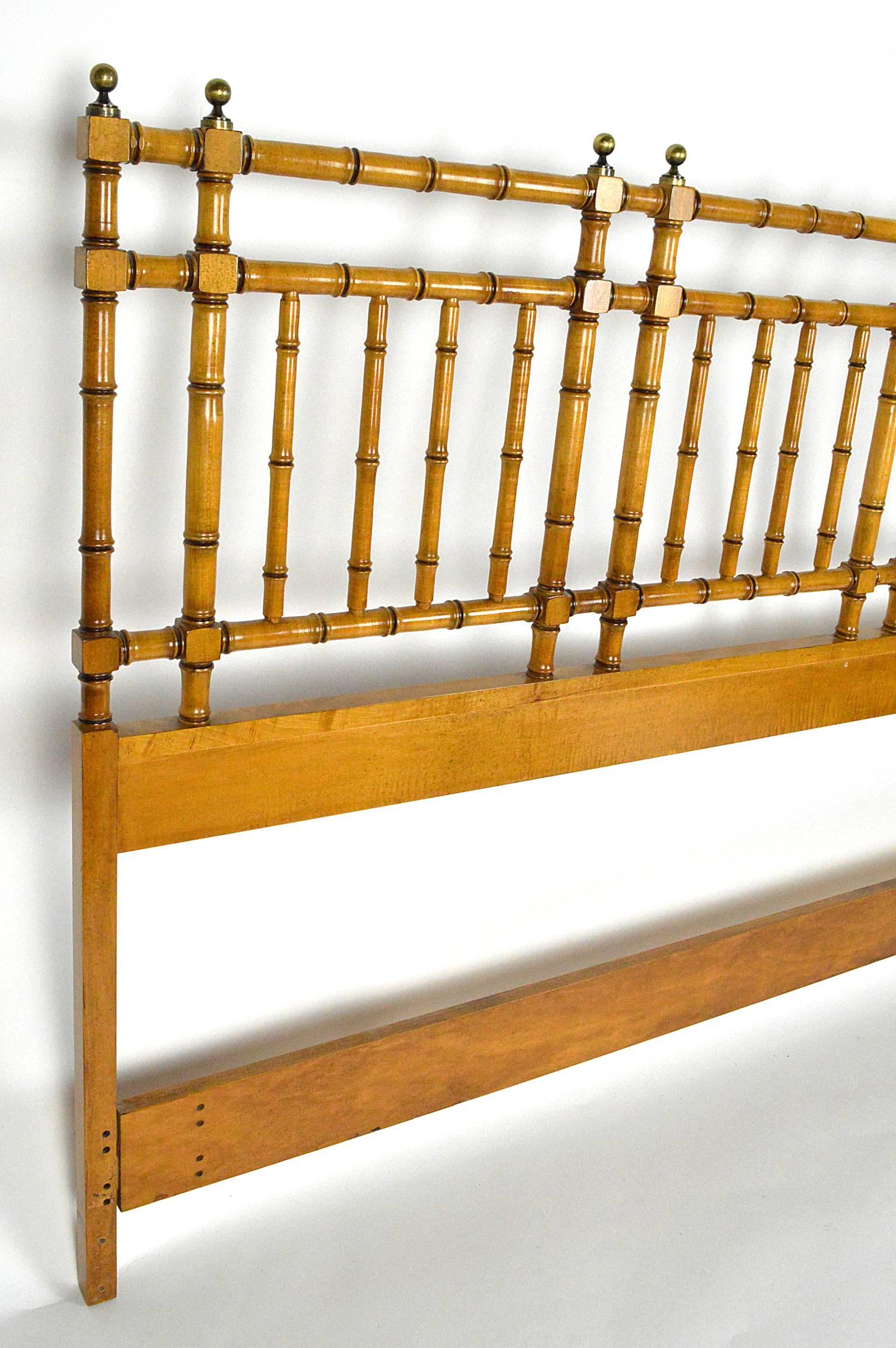 Chinese Chippendale Faux Bamboo Headboard For Sale