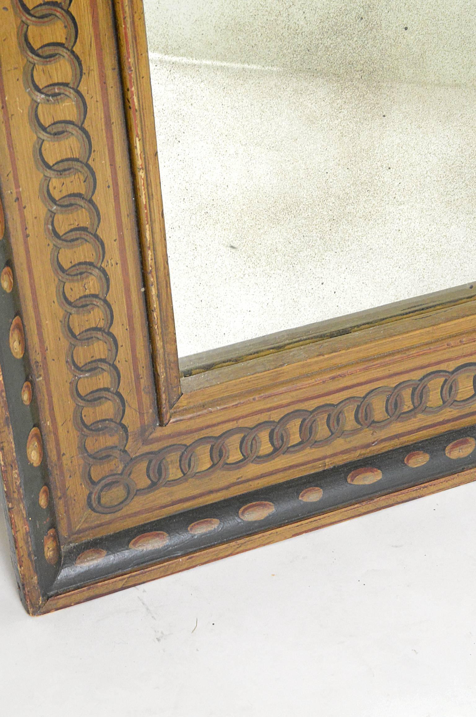 19th Century Large-Scale Italian Neoclassical Style Painted Mirror