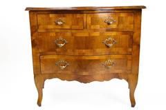 Italian Veneered Olivewood Bombe Chest