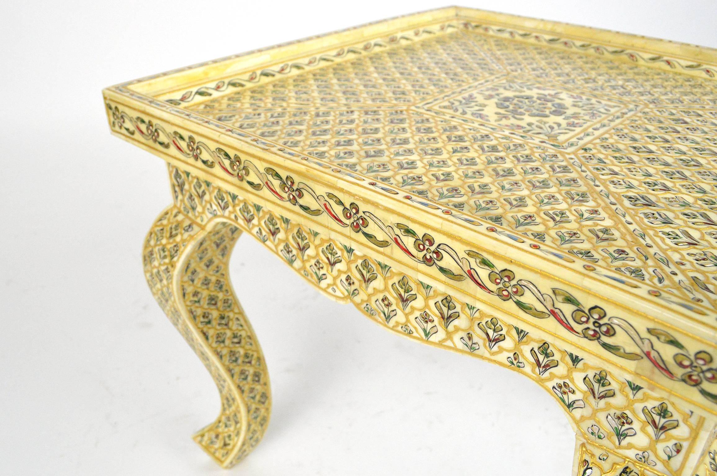 Pair of Bone Inlay Moroccan Style End Tables For Sale 3