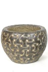 Pair of Deco Style Celtic Decorated Carved Stone Planters