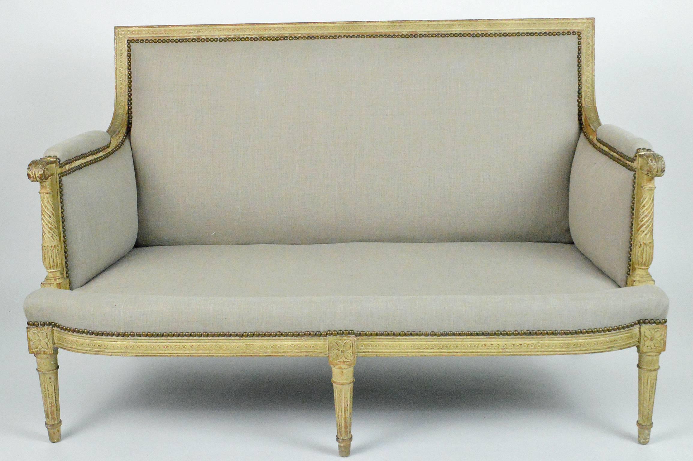 Louis XVI Style French Settee For Sale 2