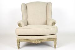 Pair of French Louis XVI Style Wing Back Bergeres