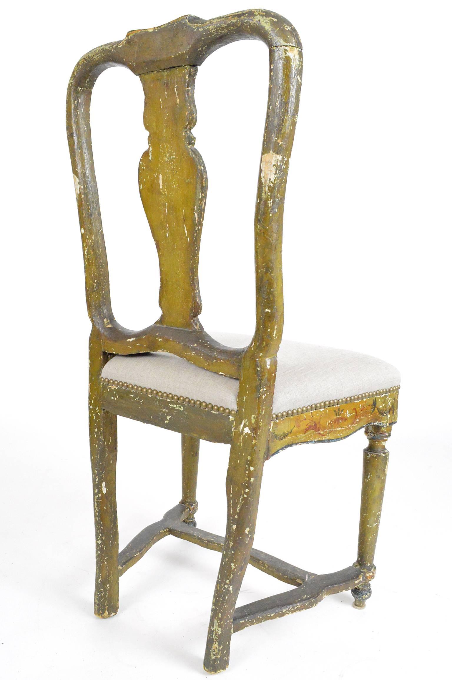 Pair of Venetian Painted Side Chairs In Good Condition For Sale In Atlanta, GA