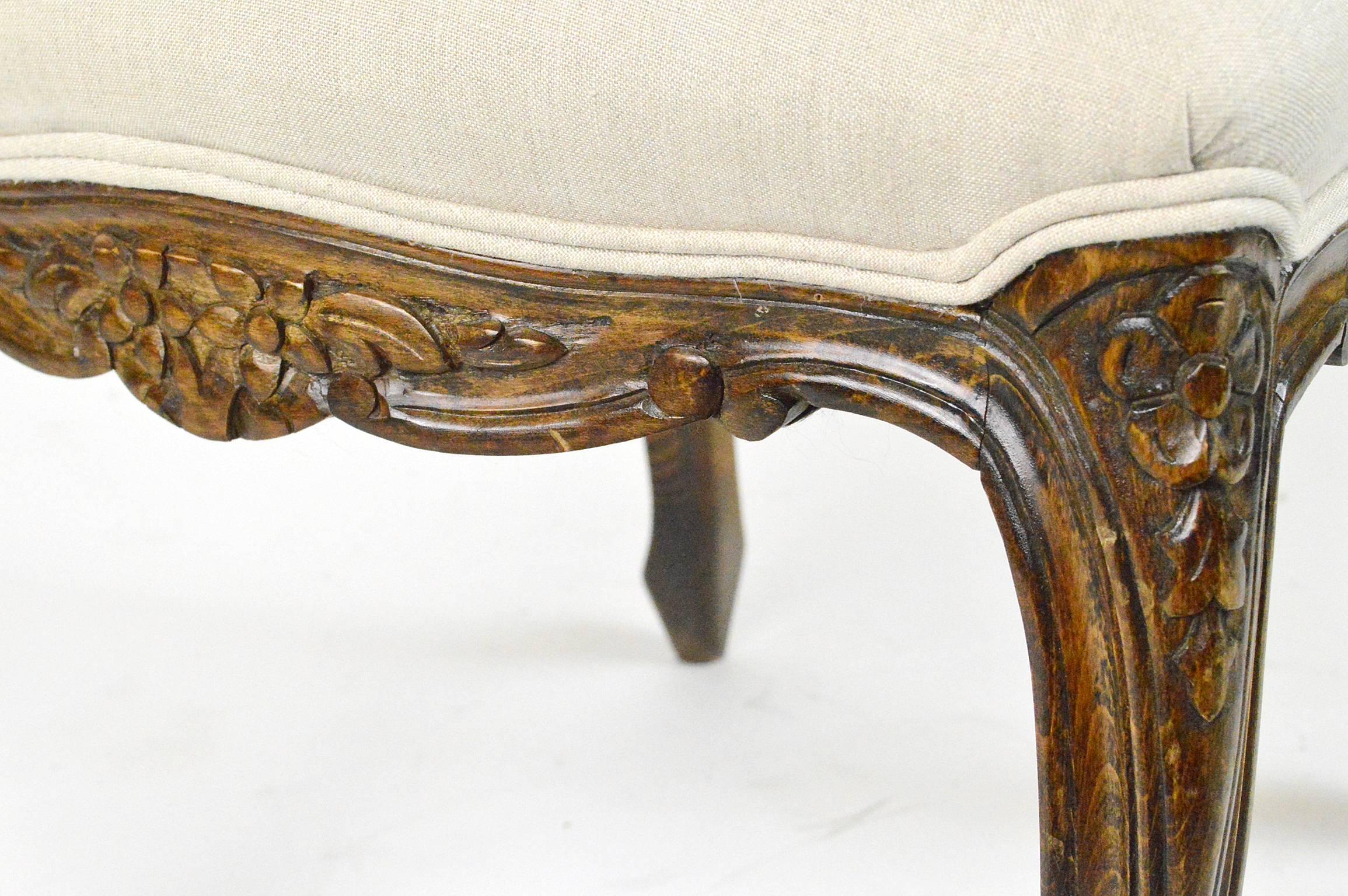 Set of Four Louis XVI Style Fruitwood High Back Side Chairs For Sale 1
