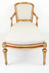 French Directoire Style Painted and Parcel Gilt Chaise Lounge