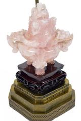 Chinese Rose Quartz Jar Lamp