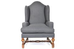 English Baroque Style Wingback Chair