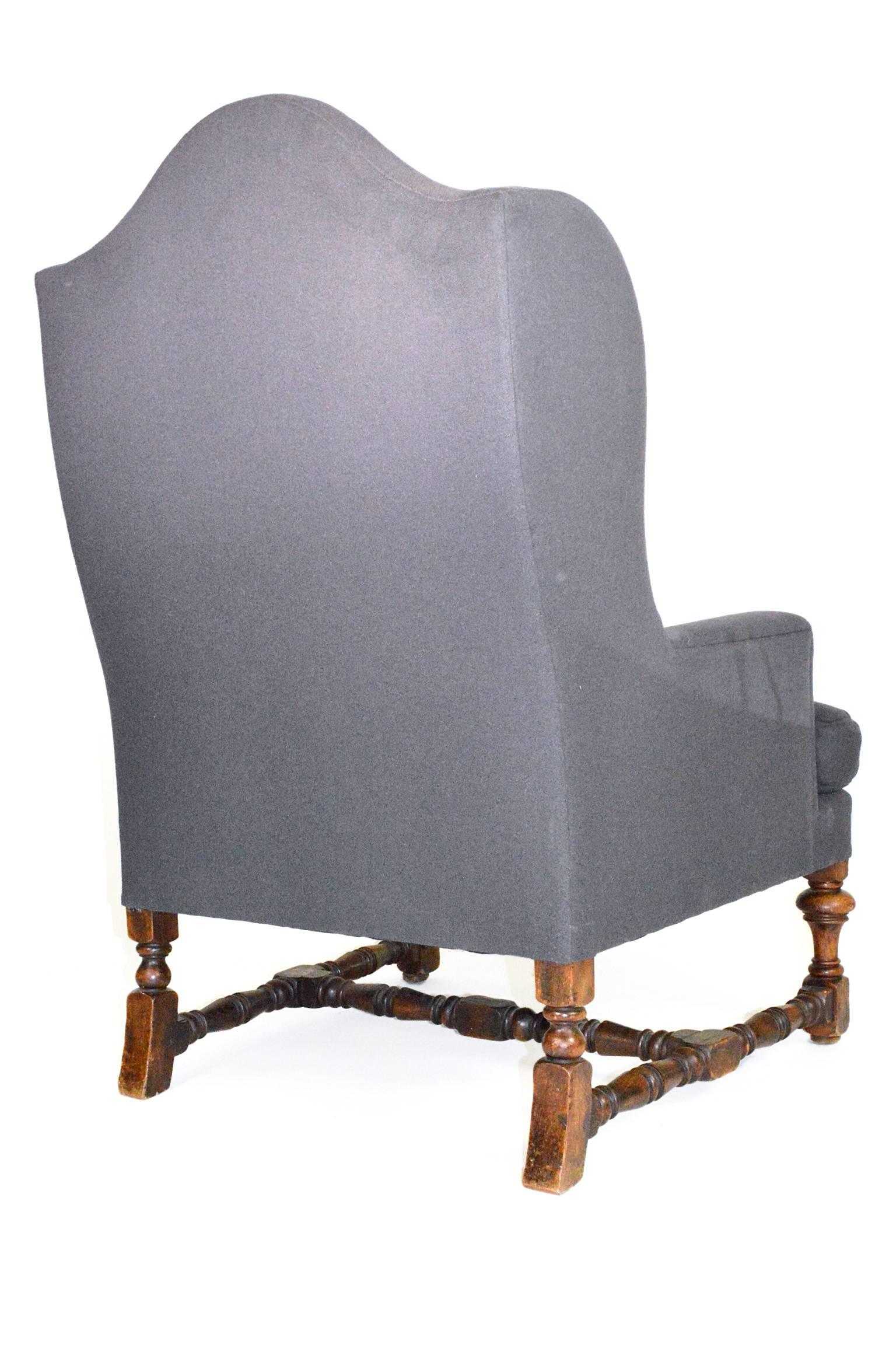 English Baroque Style Wingback Chair For Sale 2