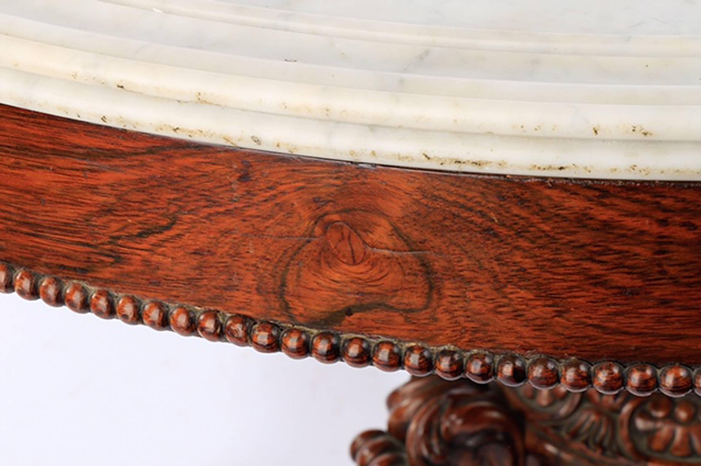 19th Century Mahogany Center Table with Marble Top