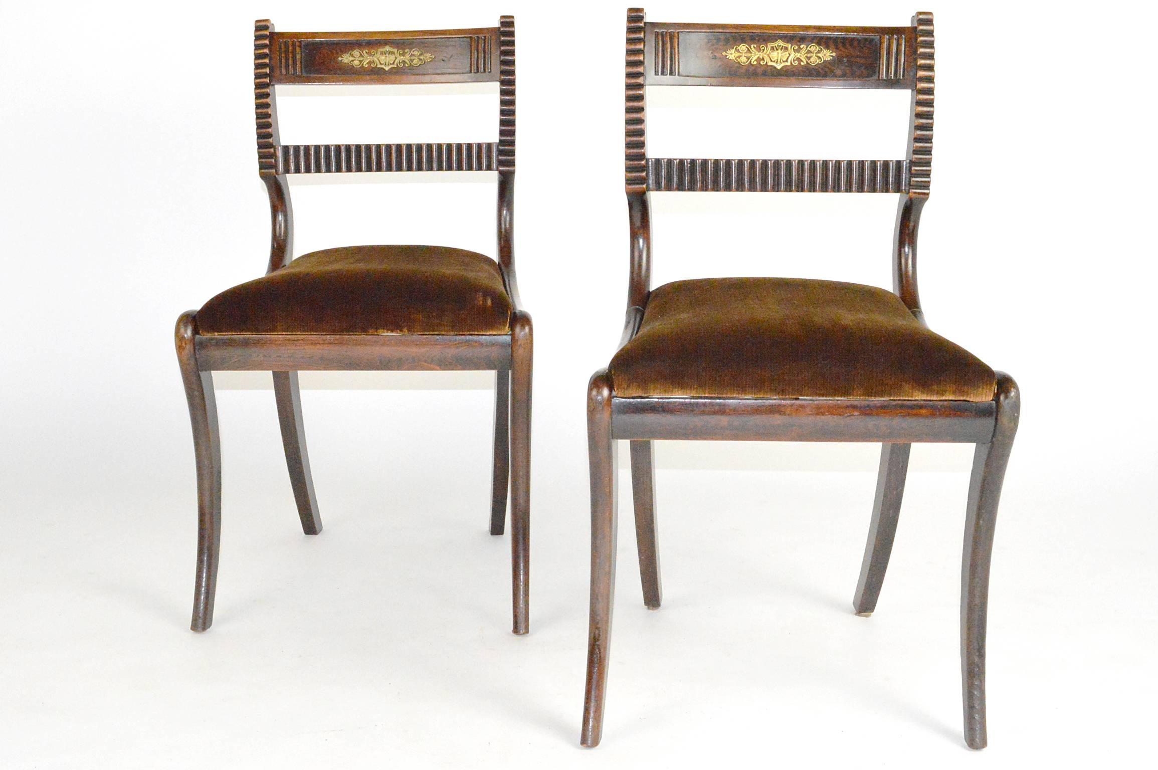 Set of Six English Regency Style Side Chairs In Good Condition In Atlanta, GA