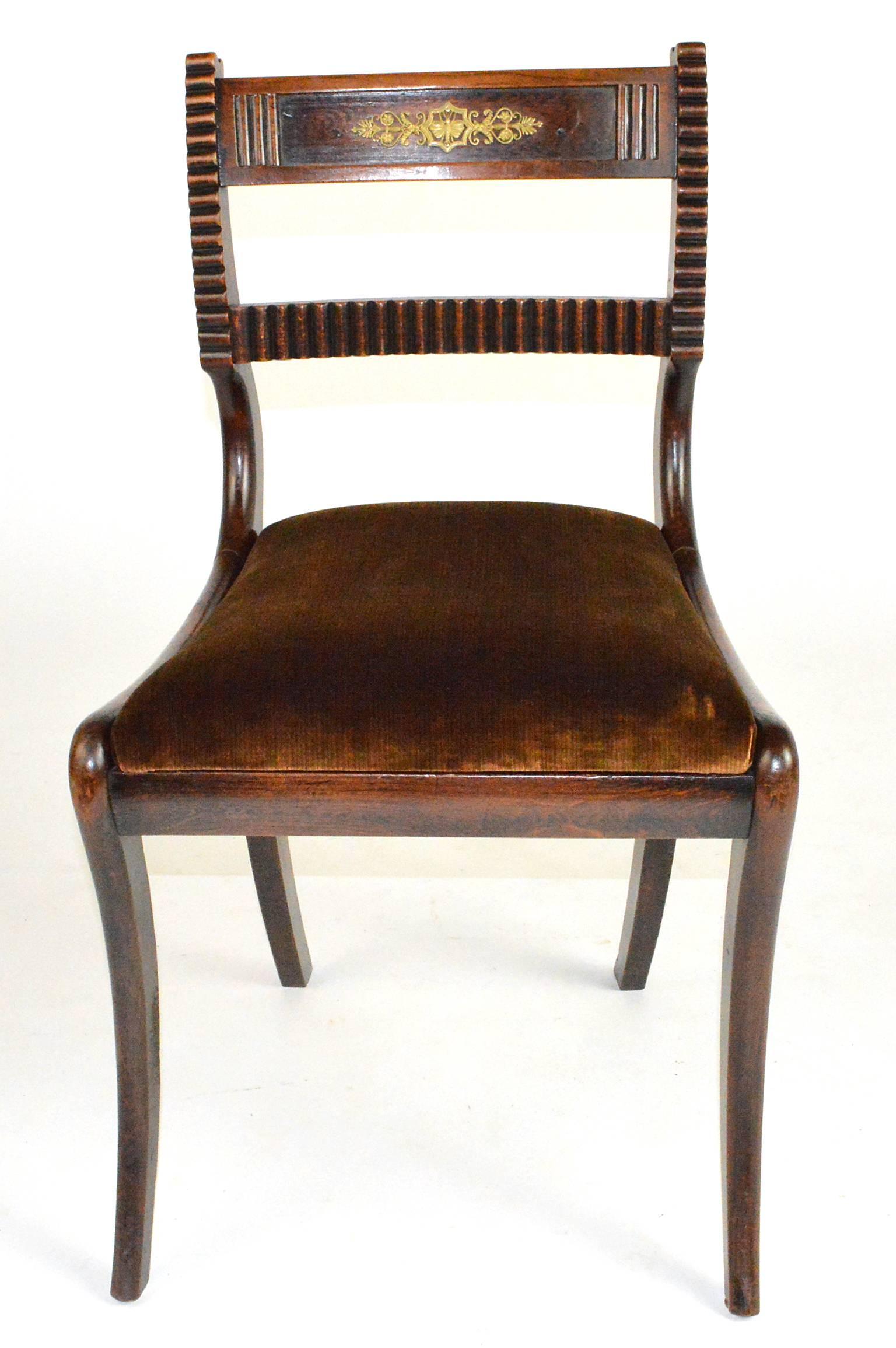 19th Century Set of Six English Regency Style Side Chairs