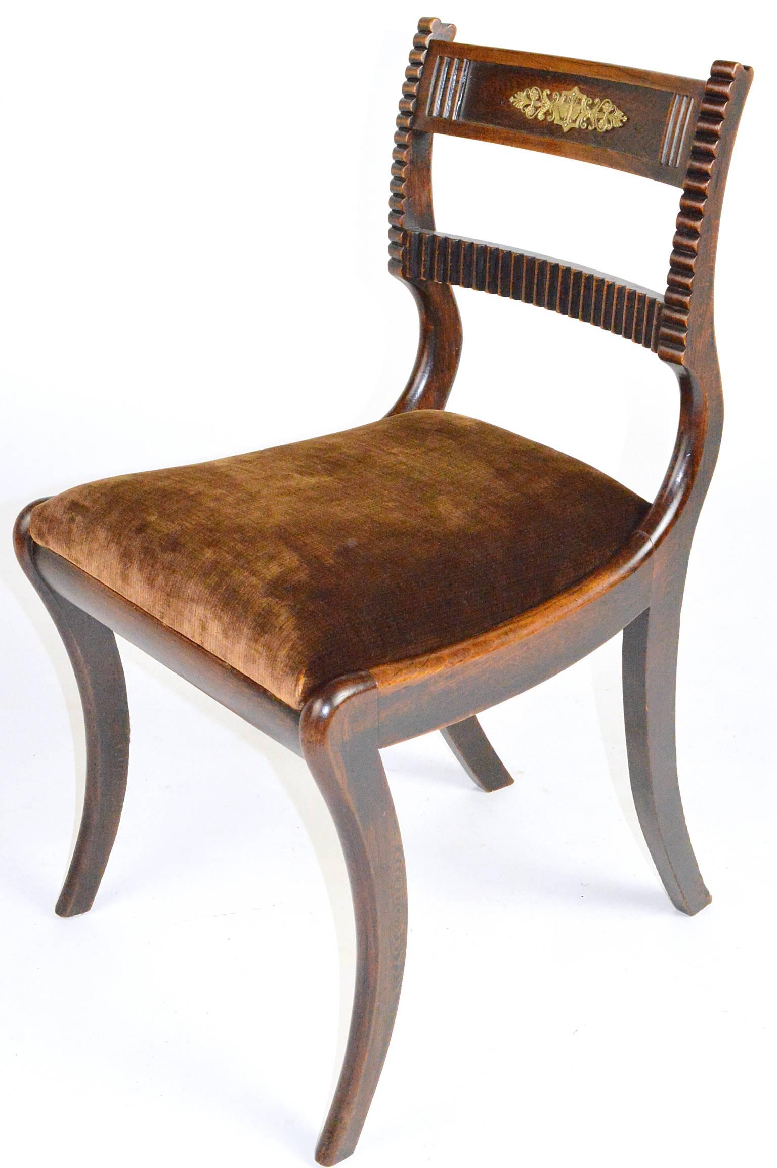 Mahogany Set of Six English Regency Style Side Chairs