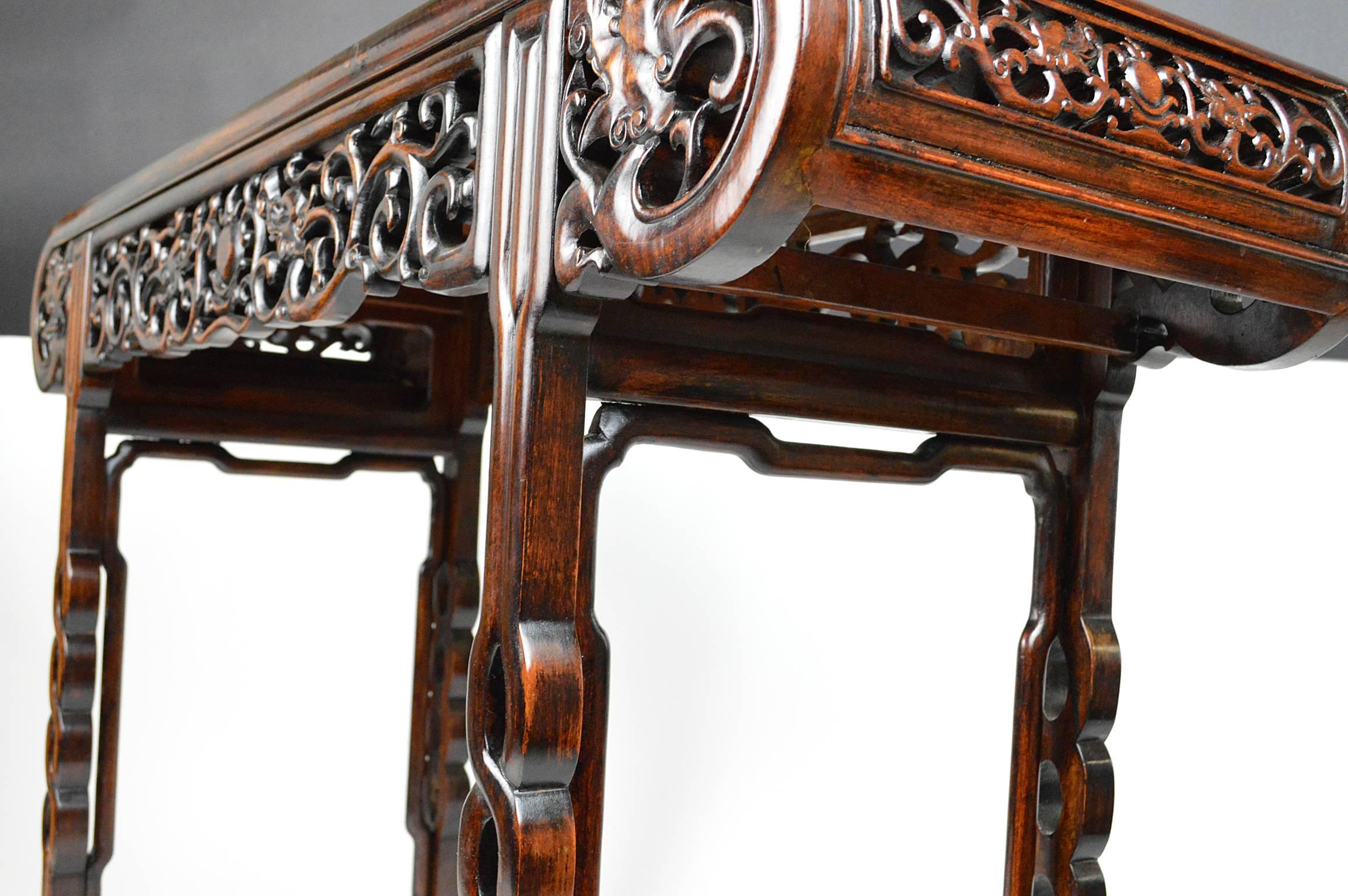Chinese Rosewood Altar or Console Table For Sale 3