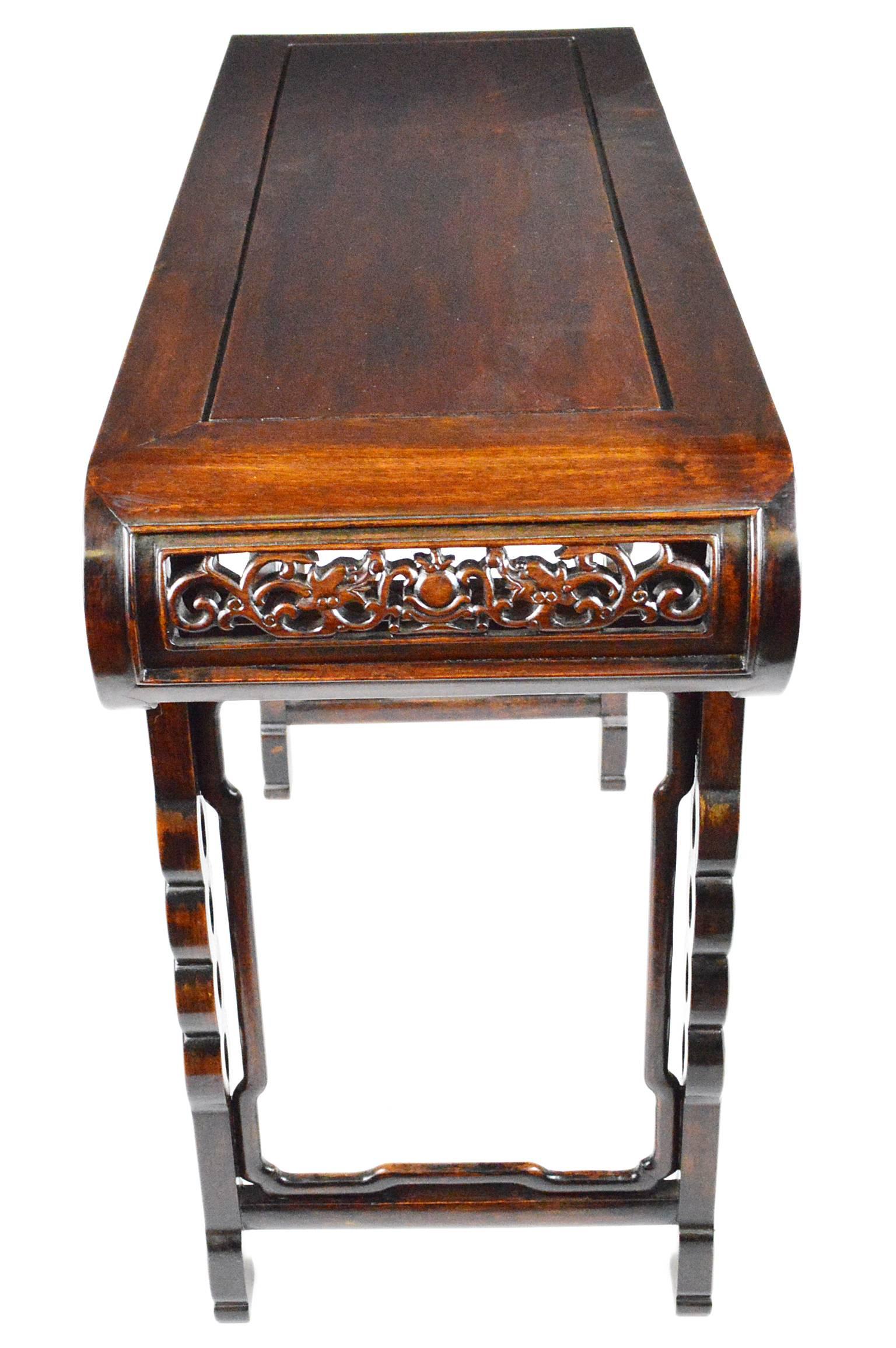 20th Century Chinese Rosewood Altar or Console Table For Sale