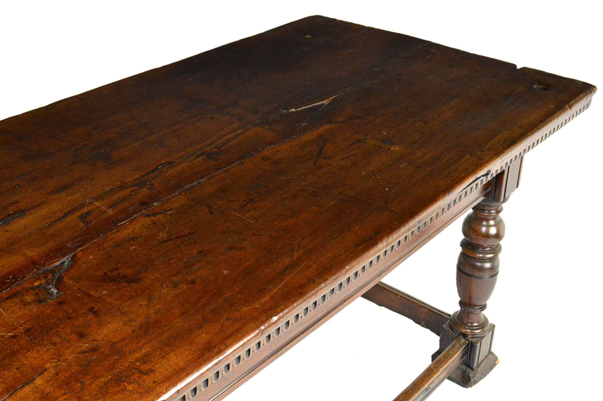17th-18th Century Italian Walnut Table For Sale 6