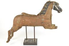 Late 19th Century Carved Wood Carousel Horse Fragment