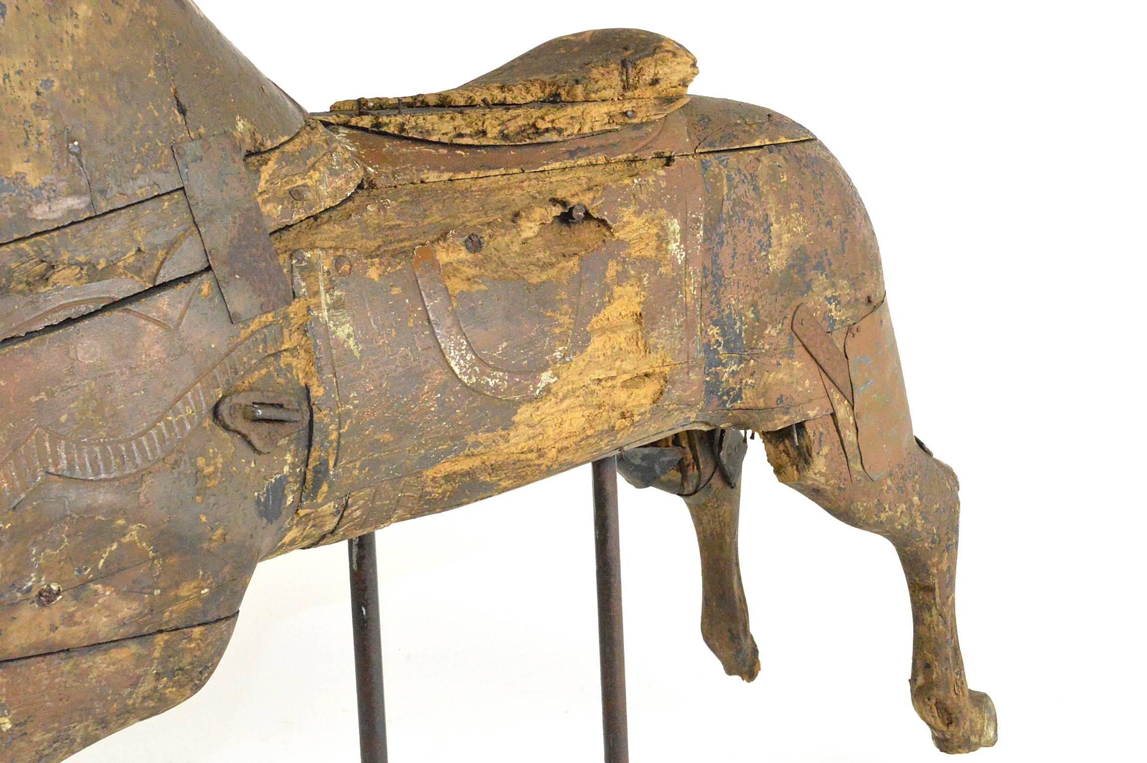 Late 19th Century Carved Wood Carousel Horse Fragment For Sale 2