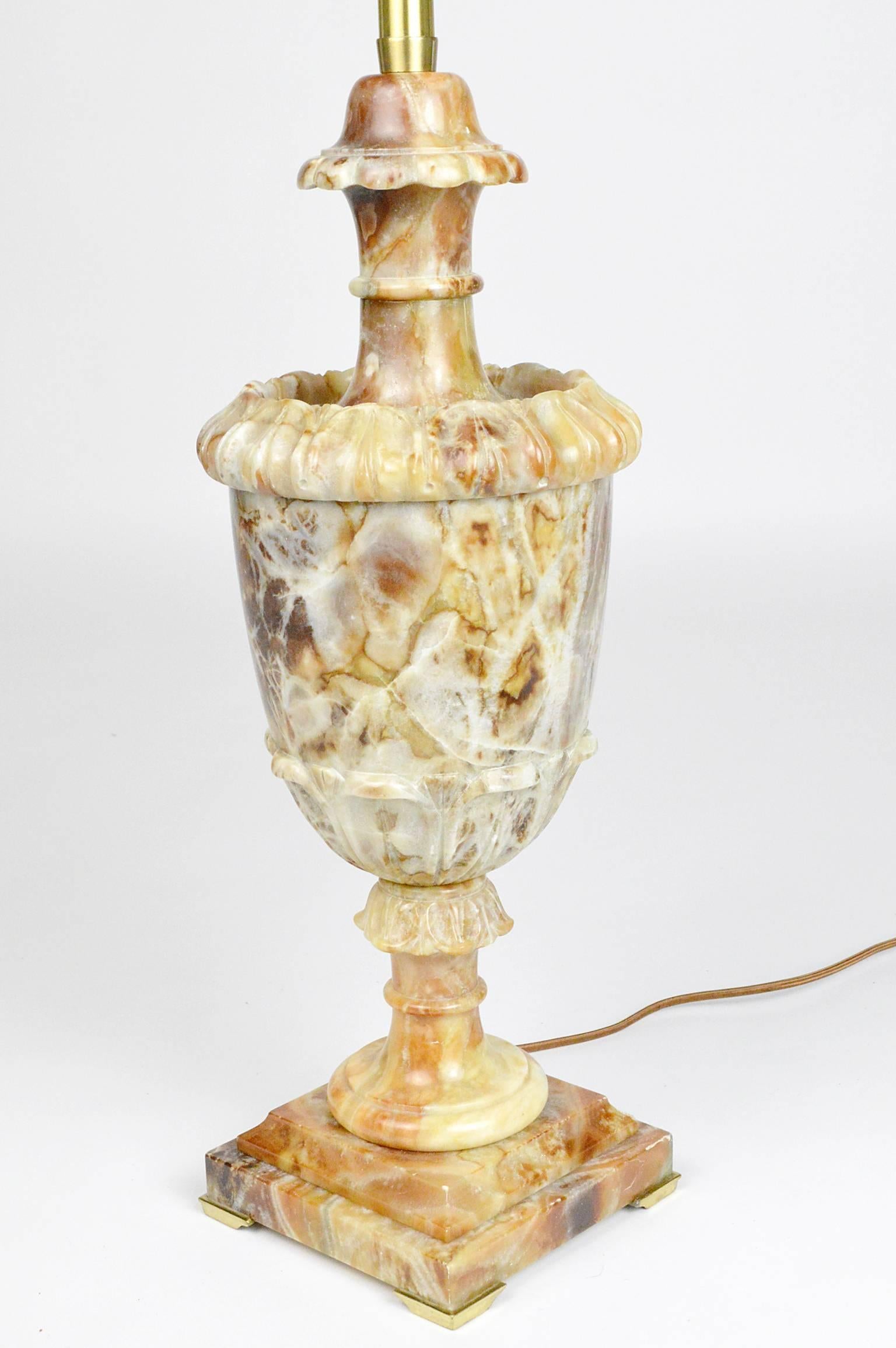 Neoclassical Style Alabaster Lamp by Marbro 1