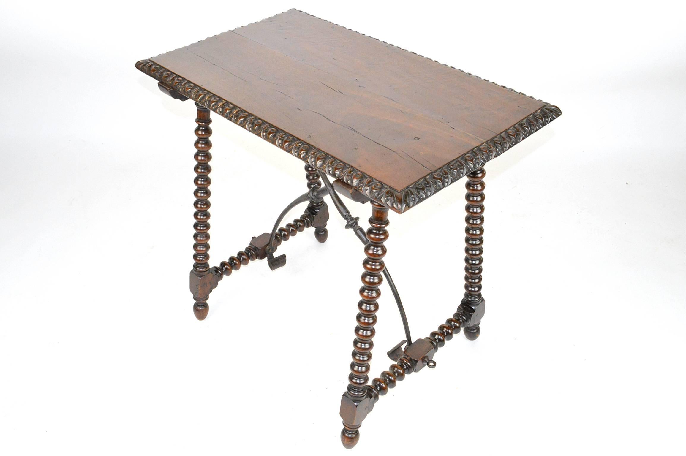 Baroque 19th Century Italian Walnut Trestle Table