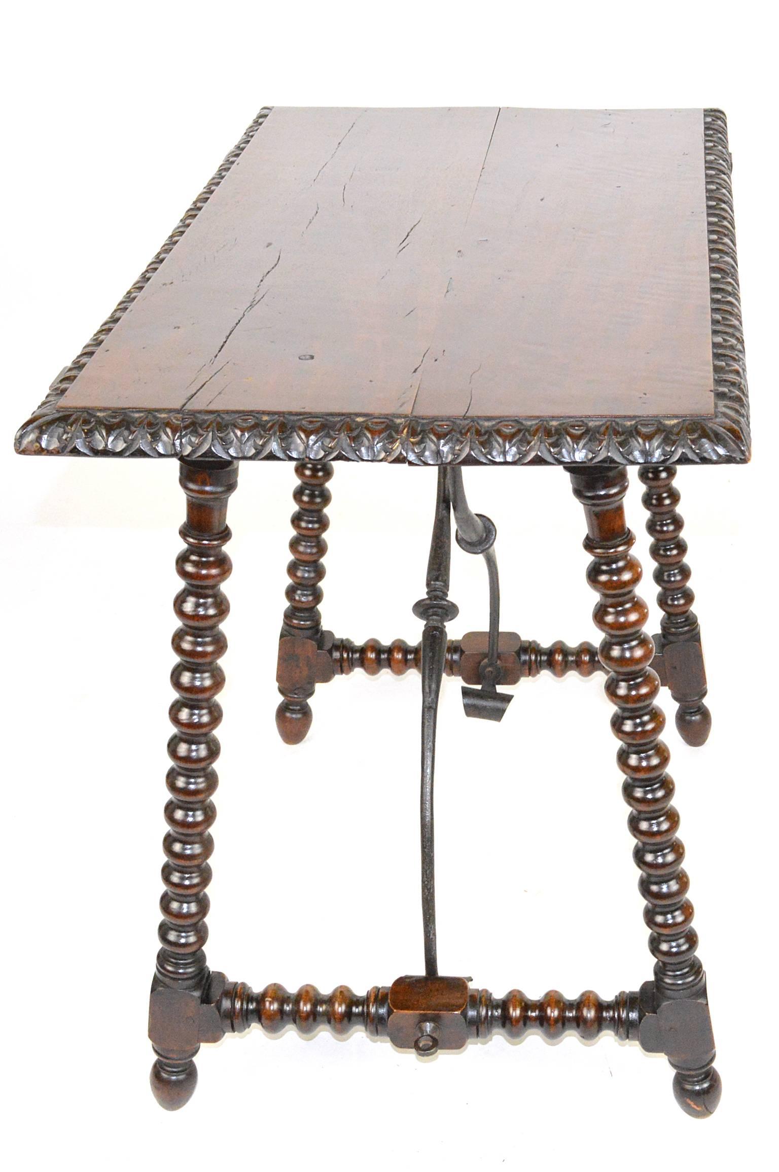 19th Century Italian Walnut Trestle Table 1