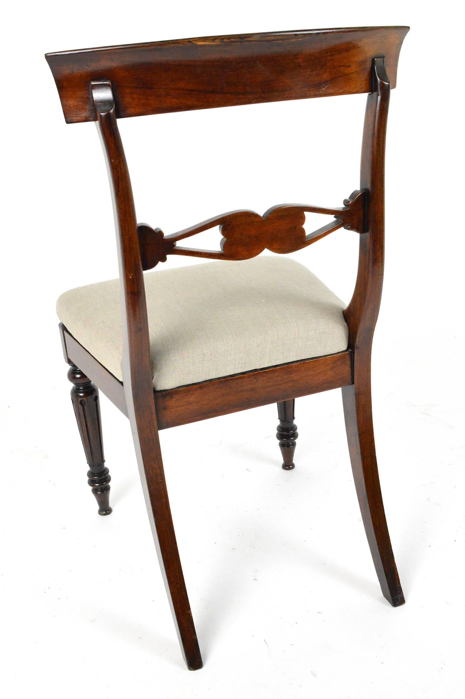Set of Four English Regency Style Rosewood Dining Chairs 1