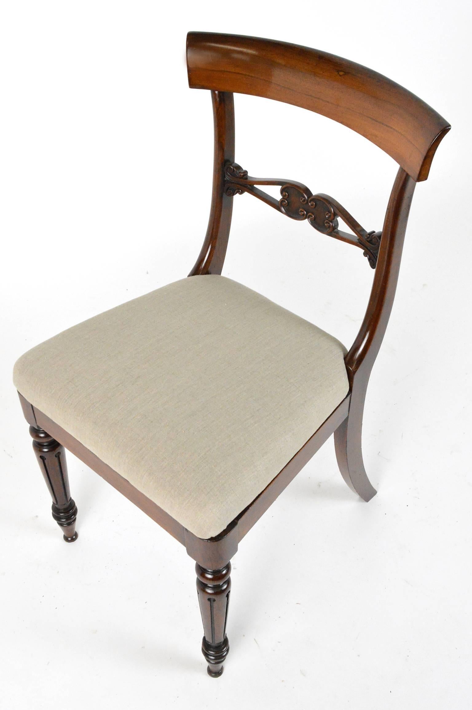 Set of Four English Regency Style Rosewood Dining Chairs 2