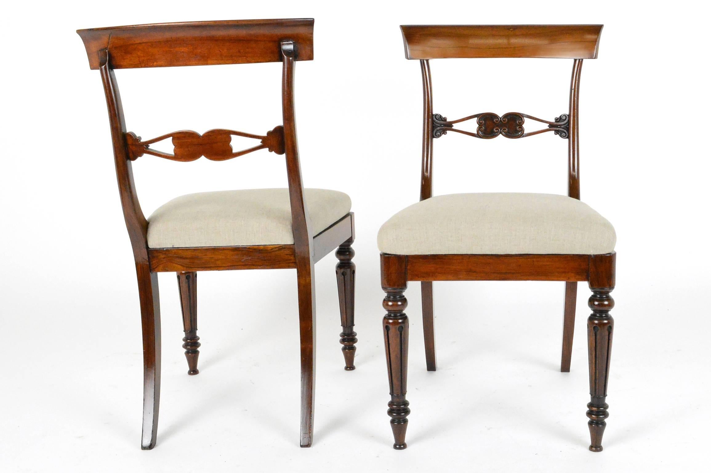 Set of Four English Regency Style Rosewood Dining Chairs 3