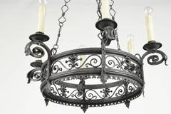 French Wrought Iron Six-Light Chandelier