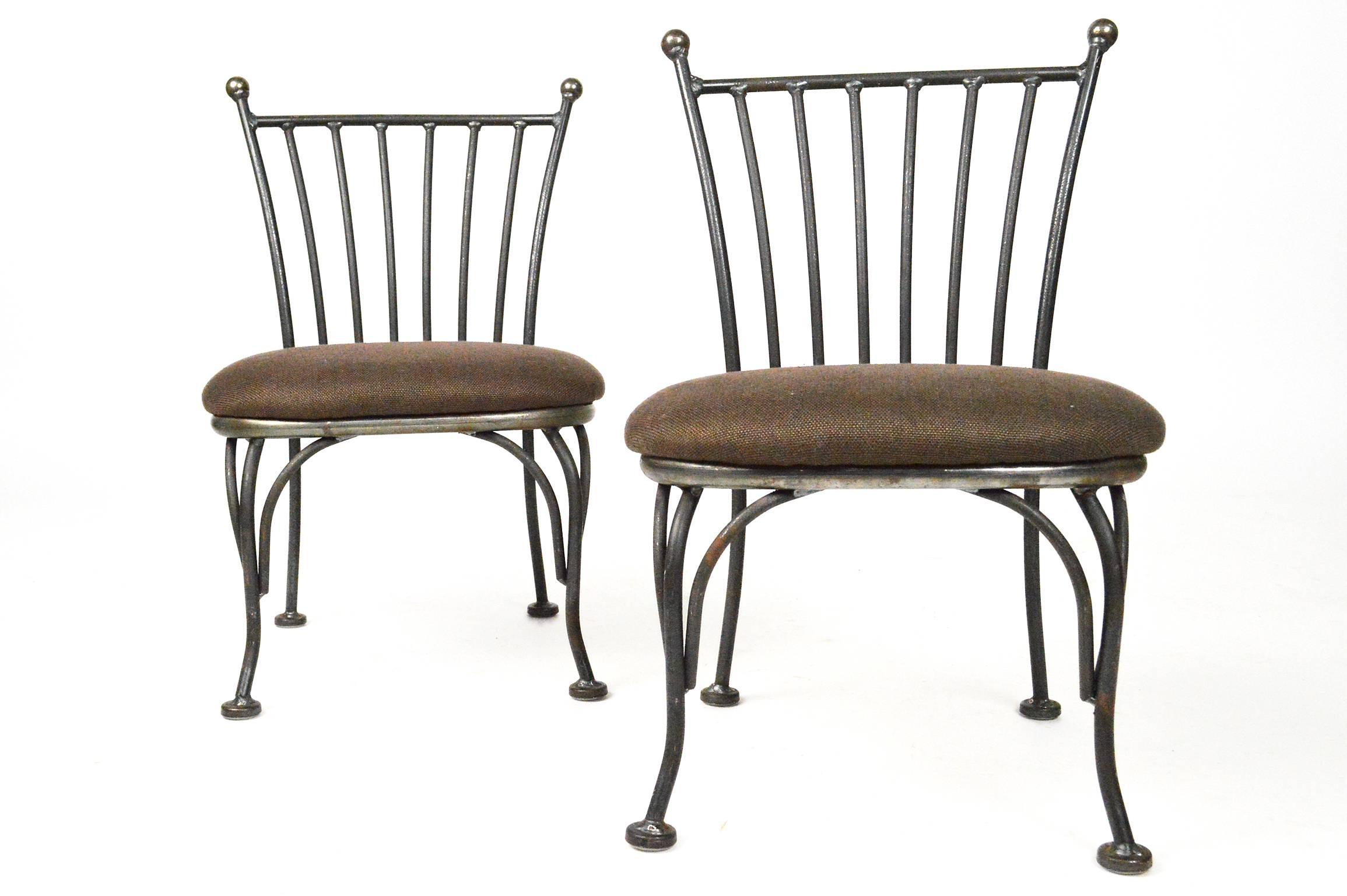 Pair of Child's Iron Bistro Chairs In Good Condition For Sale In Atlanta, GA