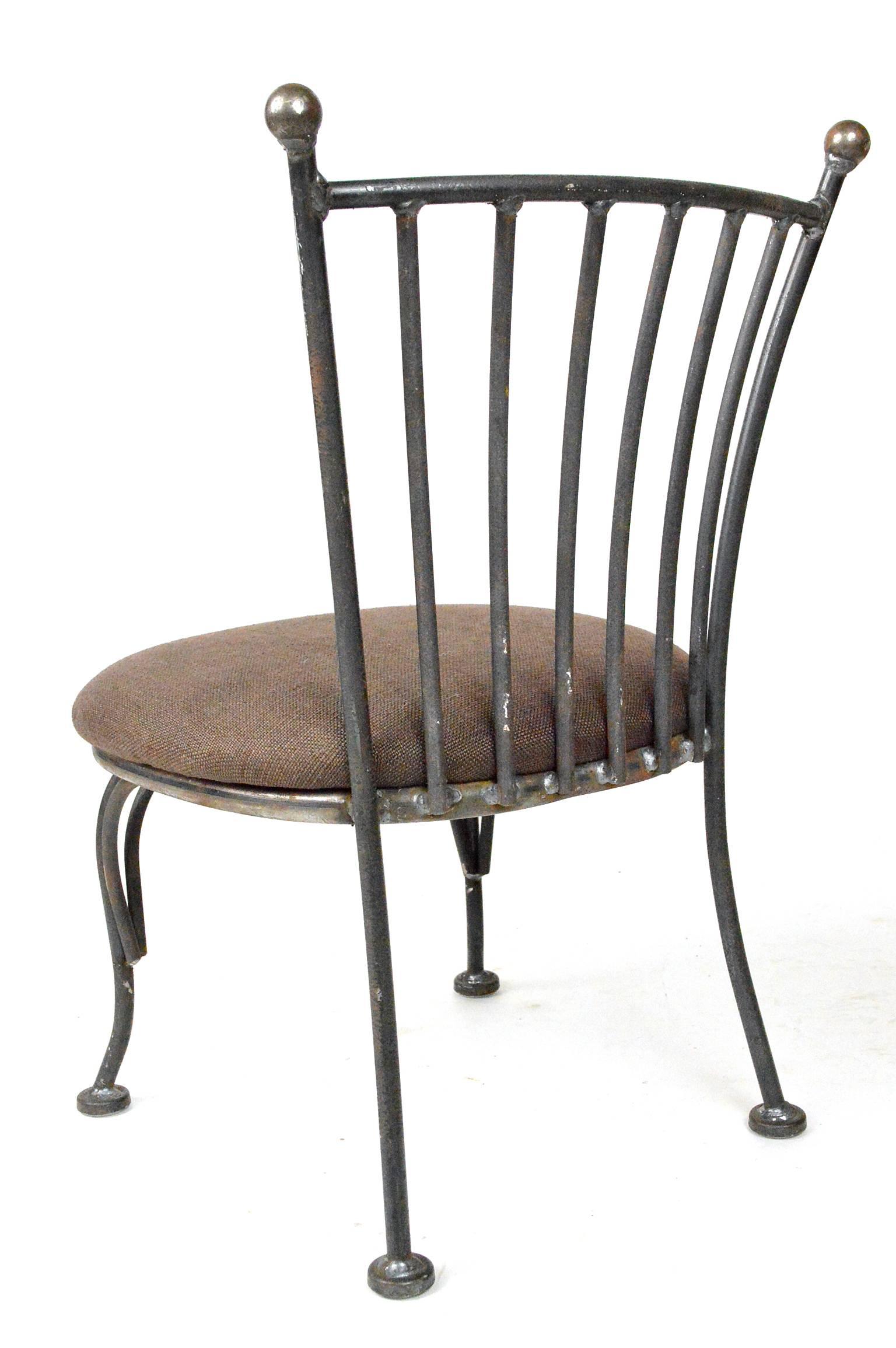 20th Century Pair of Child's Iron Bistro Chairs For Sale