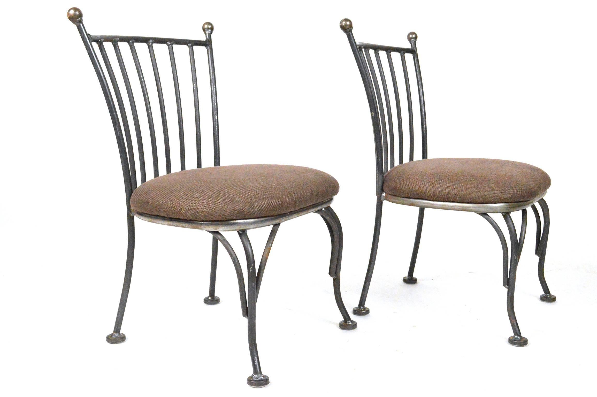 Pair of Child's Iron Bistro Chairs For Sale 3
