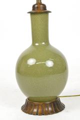 Fine China Celadon Crackle Glazed Porcelain Lamp
