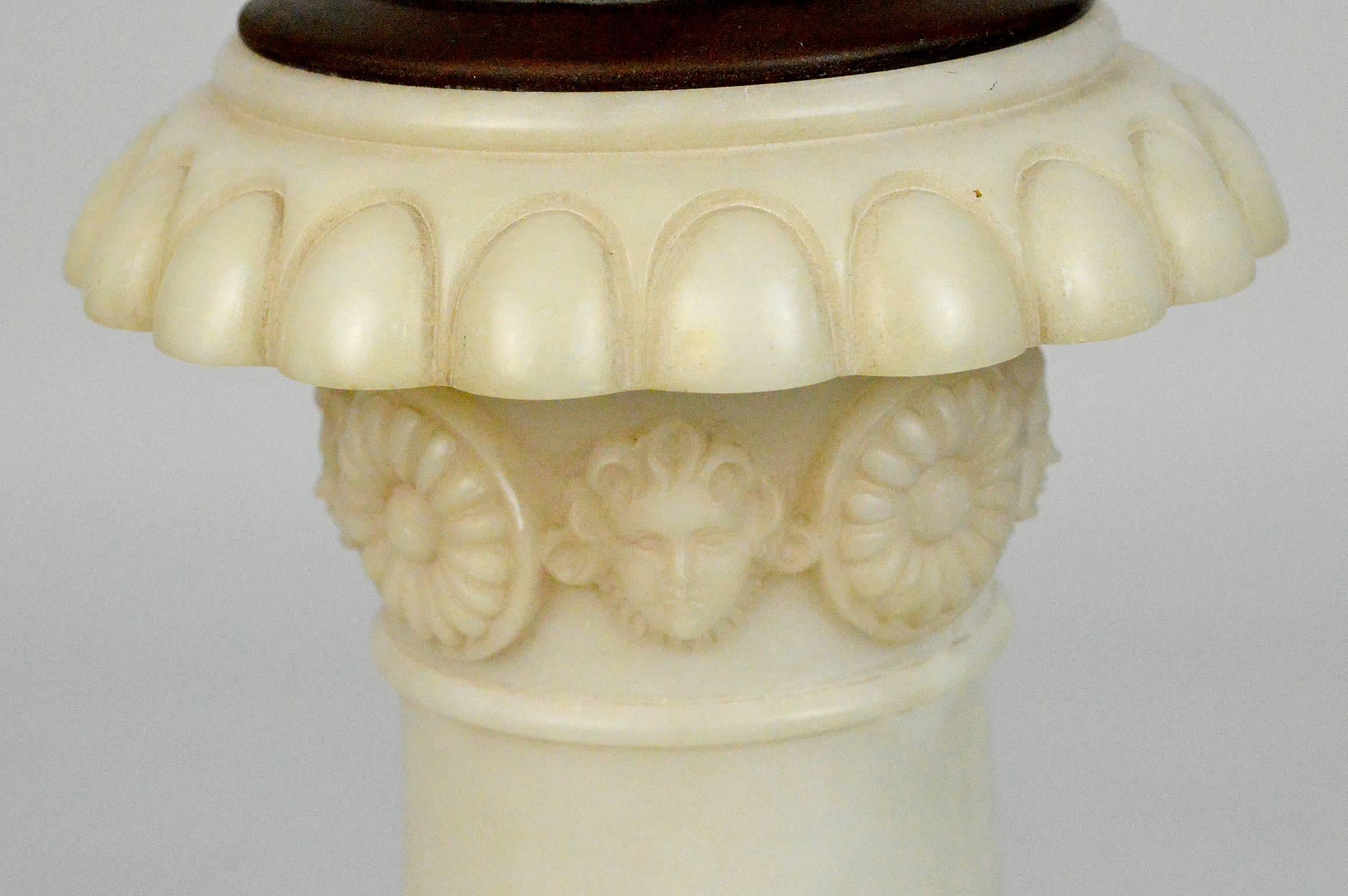 20th Century Fine Italian Neoclassical Style Carved Table Lamp For Sale