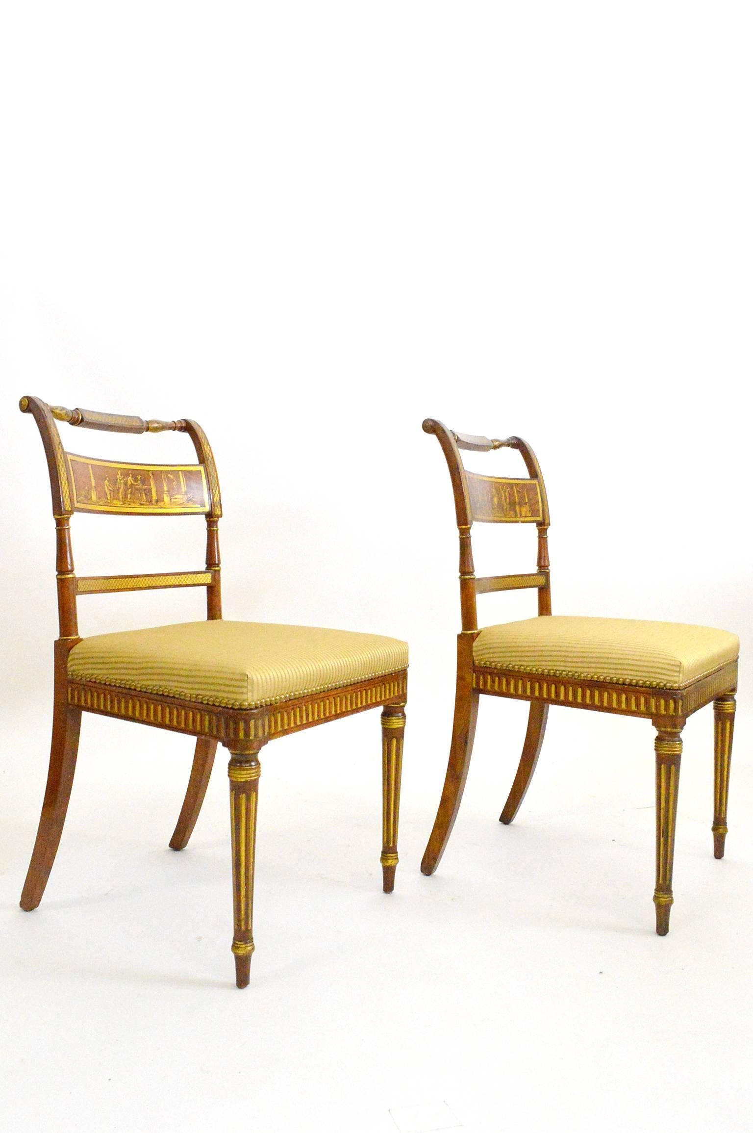 Set of Six Regency Chairs in Original Finish In Good Condition For Sale In Atlanta, GA