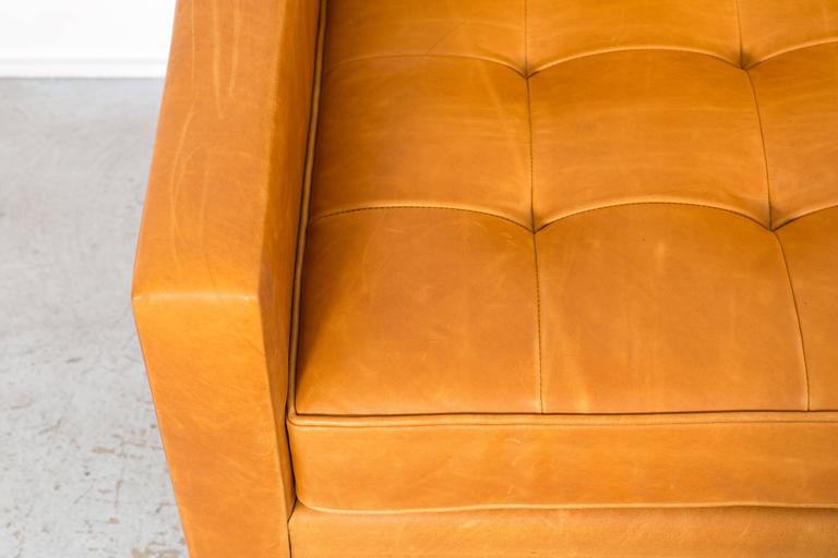 Late 20th Century Florence Knoll Leather Settee For Sale