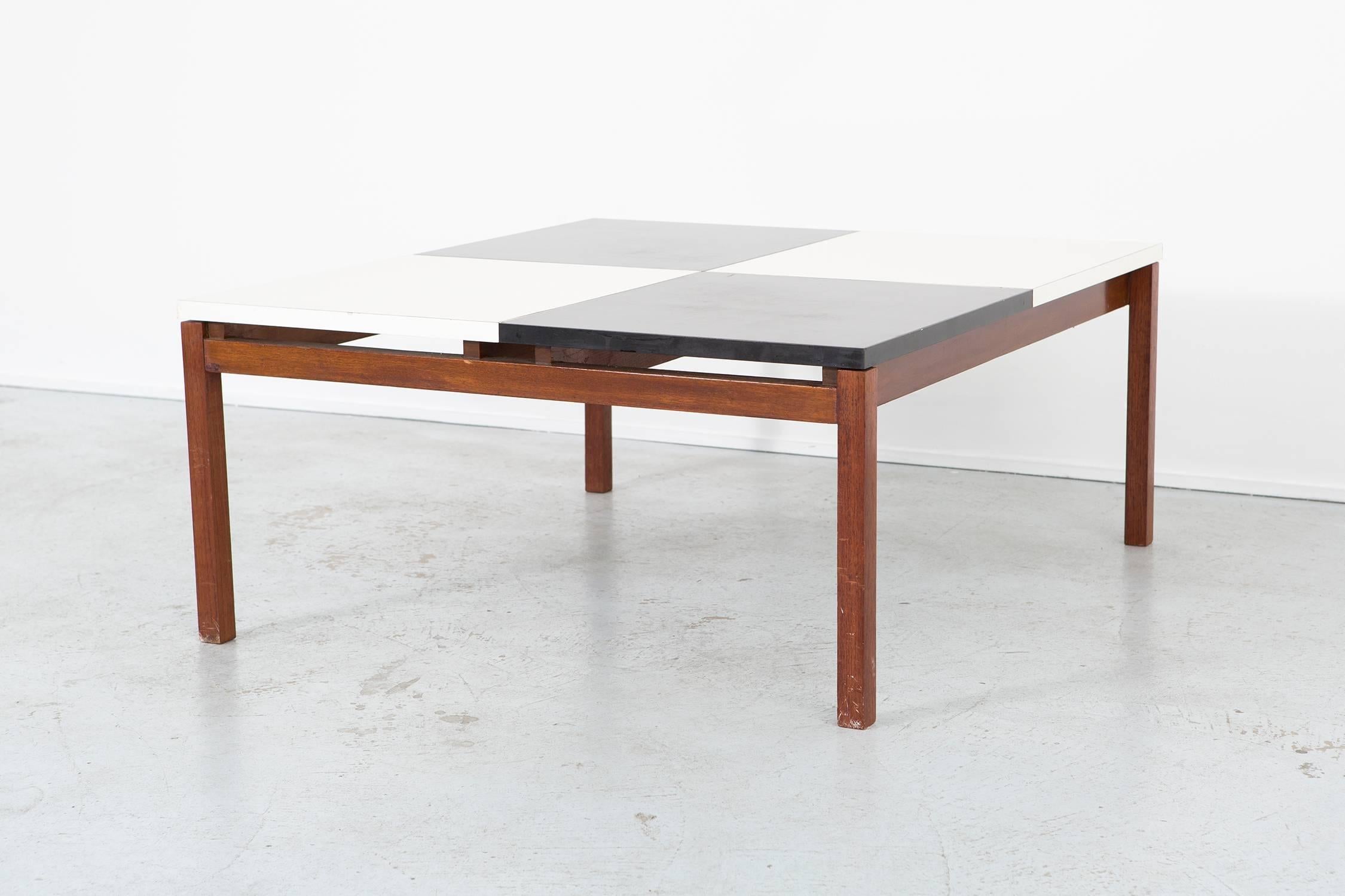 Coffee table

Designed by Lewis Butler for Knoll

USA, circa1960s

Walnut and laminate top

Measures: 15” H x 38 ¼” W x 34” D.