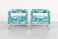 Set of Mid-Century Modern Flair for Bernhardt Lounge Chairs Newly Reupholstered